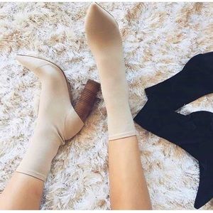 Tony Bianco Diddy Booties in Sand Lycra color